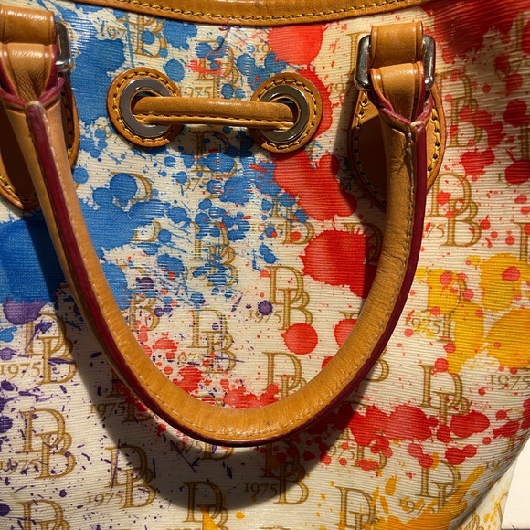 Dooney & Bourke Vintage Paint Splatter, Vachetta Leather Bag - Picture 10 of 17